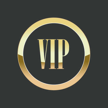 VIP round chrome effect logoのイラスト素材
