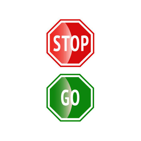 stop and go warning signのイラスト素材