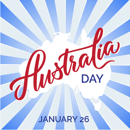 Australia day typography, lettering. Word art brush text vector design of country name for Australia for poster, banner, flyerのイラスト素材