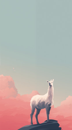 minimalistic animal wallpaper illustration. The simplicity and charm of the design add a touch of nature-inspired elegance to your deviceの素材