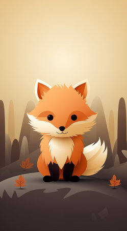 minimalistic animal wallpaper illustration. The simplicity and charm of the design add a touch of nature-inspired elegance to your deviceの素材