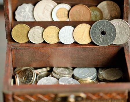 Old coinsの写真素材