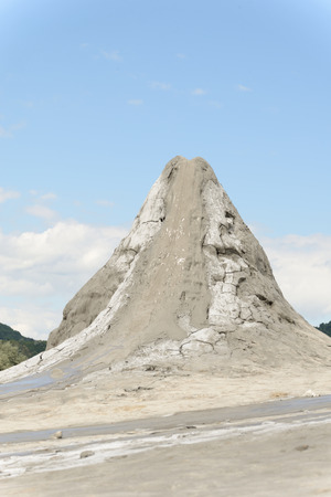 Mud volcano from Romania, refers to formations created by geo-exuded slurries usually including water and gases. There are several geological processes that may cause the formation of mud volcanoes.の写真素材
