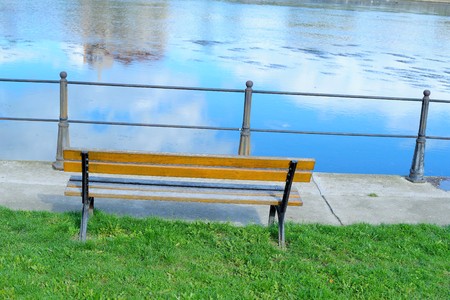 A bank on the riverの写真素材