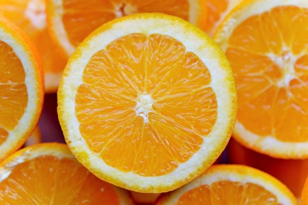 Orange halvesの写真素材