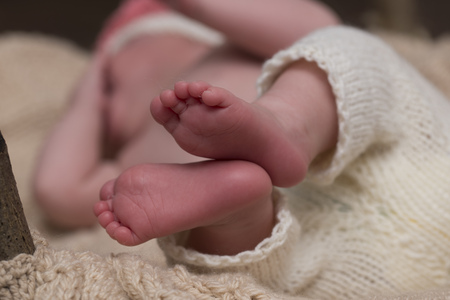 Beautiful conceptual image of baby feetの写真素材