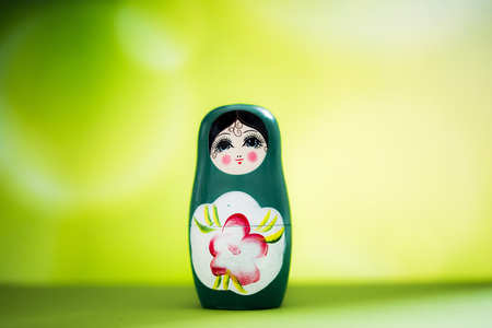 A matryoshka doll, also known as a Russian nesting doll, Stacking dolls, or Russian doll, is a set of wooden dolls of decreasing size placed one inside another.の写真素材