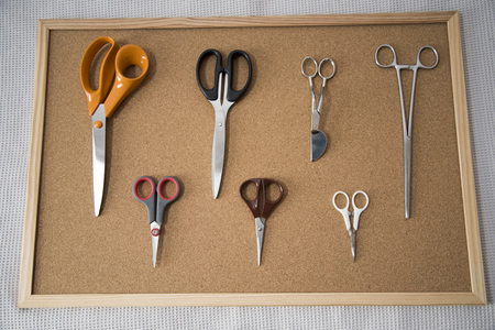 Scissors set, scissors of different sizesの写真素材