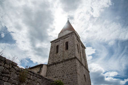 Picture of City Krk, Croatia. Krk City is a fortified town even today, with walls along its entire length.の写真素材