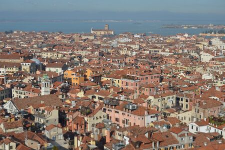 Venice from above - aerial view from San Marco Towerの写真素材
