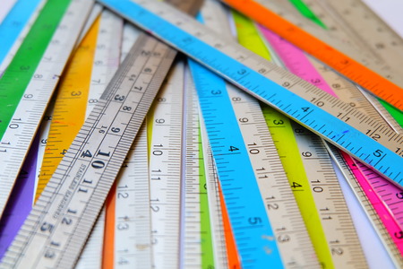 cut tool and many rulerの写真素材