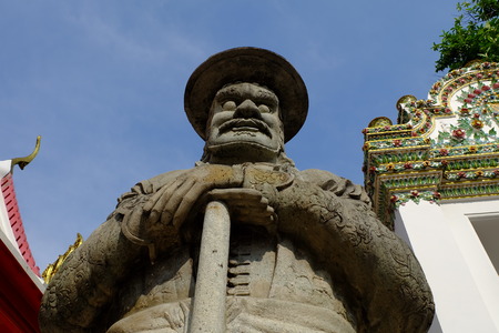 statue image in Bangkok Temple, Thailandの写真素材