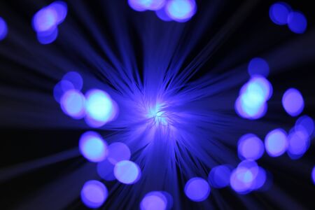 Abstract blue background made Optical fibberの写真素材