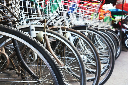 Bicycles in the row.の写真素材