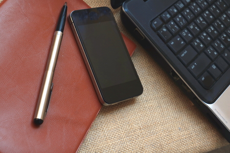 camera computer note book smart and note book.の写真素材