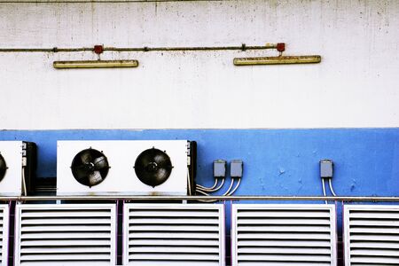 ventilation on blue and white background.の写真素材