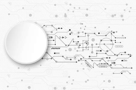 Abstract  technology background.Vector circle and electricity line with blue electronic cycle.Digital data , circuit board, Scientific background,Digital art and Abstract background concept.のイラスト素材