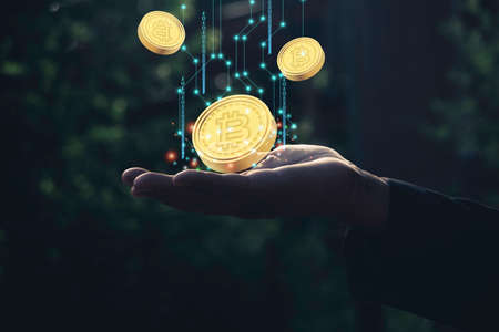 Hand man using mobile phone for doing cloud uploading data on the Internet online.network,media,keyword,Digital Web,Photo concept information and Technology.の写真素材