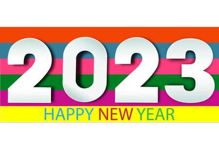 2023 happy new year.Paper cut 2023 word for new year festival.card,happy,Vector concept luxury designs and new year celebration.のイラスト素材