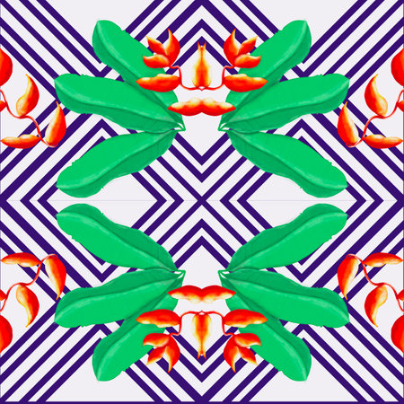 Beautiful seamless pattern handmade ikat art.folk embroidery and Mexican style. Aztec geometric art ornament print. photo mandalas pattern and Background concept.の写真素材