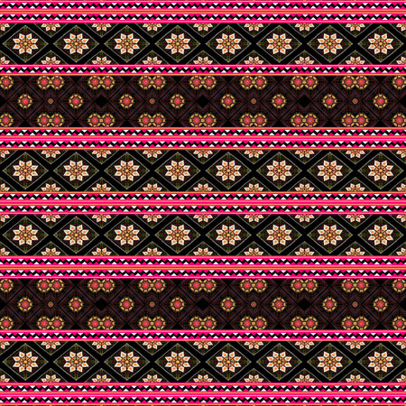 Beautiful seamless pattern handmade ikat art.folk embroidery and Mexican style. Aztec geometric art ornament print. photo mandalas pattern and Background concept.の写真素材