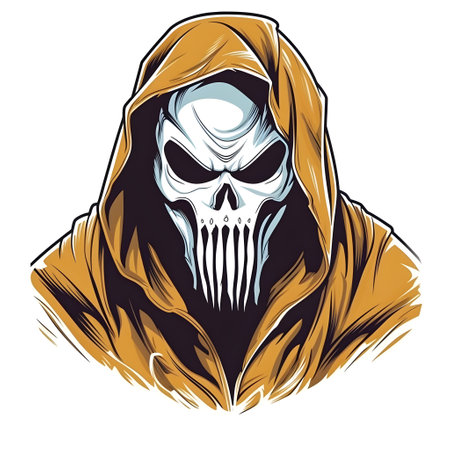 Graphic skull.Detailed human skull with jacket. merchandise t-shirt, stickers and label designs, poster.の素材