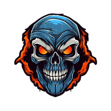 Graphic skull.Detailed human skull with jacket. merchandise t-shirt, stickers and label designs, poster.の素材