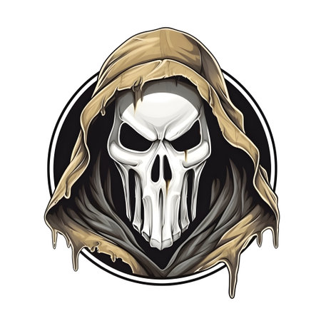 Graphic skull.Detailed human skull with jacket. merchandise t-shirt, stickers and label designs, poster.の素材