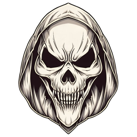 Graphic skull.Detailed human skull with jacket. merchandise t-shirt, stickers and label designs, poster.の素材
