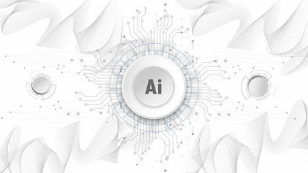 Chatbot OpenAi and line technology network background. Smart AI or Artificial Intelligence vector illustration using Chatbot.Digital technology and Abstract background concept.の写真素材