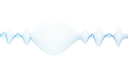Line of vector abstract graphic wave patterns. Digital frequency Curved wavy line, smooth stripe. Background and modern waves style.のイラスト素材