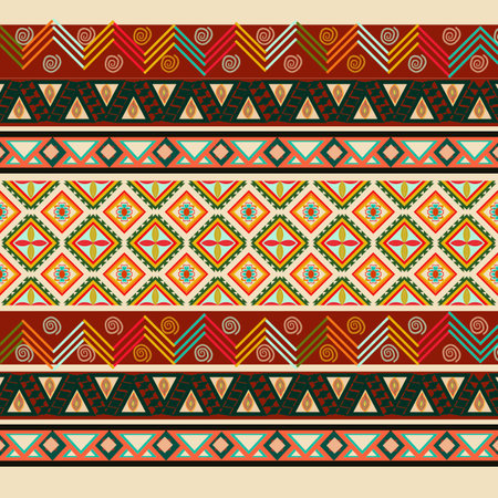 Beautiful seamless pattern handmade ikat art.folk embroidery and Mexican style. Aztec geometric art ornament print. photo mandalas pattern and Background concept.の写真素材