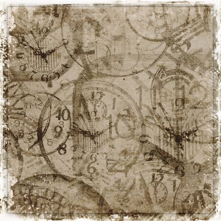 Grunge background. Watches. Timeの写真素材