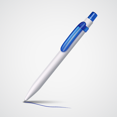 White Ballpoint Pen. Vector Illustrationのイラスト素材