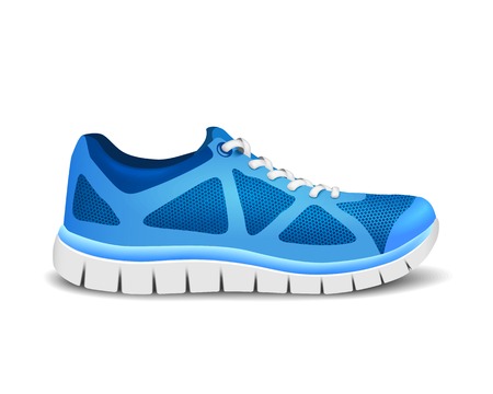 Blue sport shoes for runningのイラスト素材