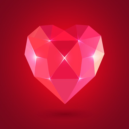 Diamond heart shape, vector format for valentine.のイラスト素材