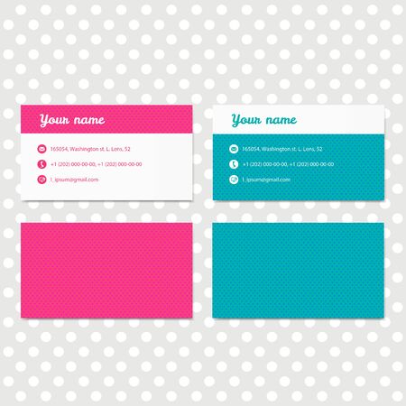 Pink and blue business card template for company corporate identityのイラスト素材