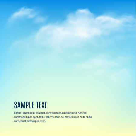 Blue sky with clouds. Vector background