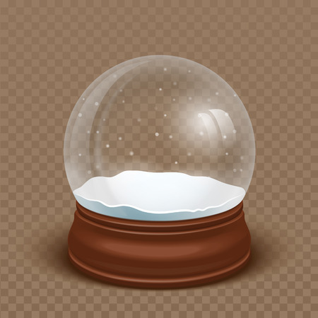 Realistic Snow globe. Vector illustrationのイラスト素材