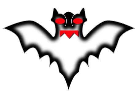 Black bat on a white background.の写真素材