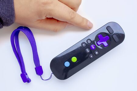 Online media player remote control with a handの写真素材