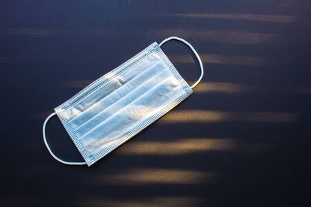 Surgical Masks, Face Mask Disposable Dust Proof Face Mask on a black backgroundの写真素材