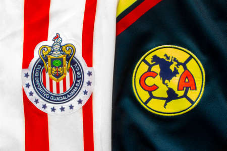 Calgary, Alberta, Canada. July 10, 2020. FC Porto Logo Football Soccer close up to their logo on a jersey.のeditorial素材