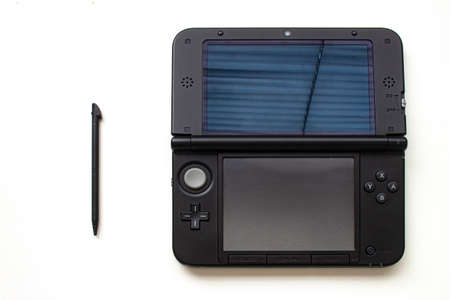 Calgary, Alberta, Canada. July 20, 2020. Nintendo 3DS XL on a white background