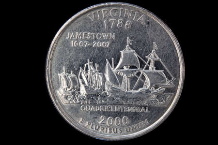 Calgary, Alberta, Canada. July 26, 2020. A Quarter Dollar coin from USA