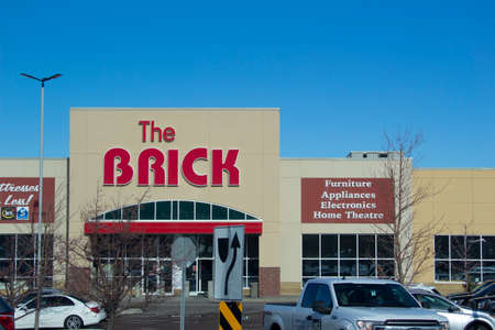Calgary Alberta, Canada. Oct 17, 2020. The Brick is a Canadian retailer of furniture, mattresses, appliances and home electronics from Edmonton, Alberta, Canada.のeditorial素材