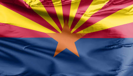 Flag of Arizona. Arizona, a southwestern U.S. state, is best known for the Grand Canyonの写真素材