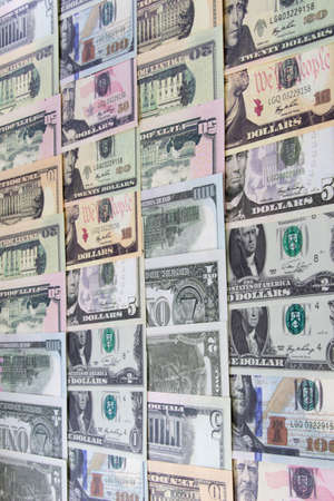 San Jose, California, USA. March 21, 2021. Several USA Dollar banknotes bills.のeditorial素材