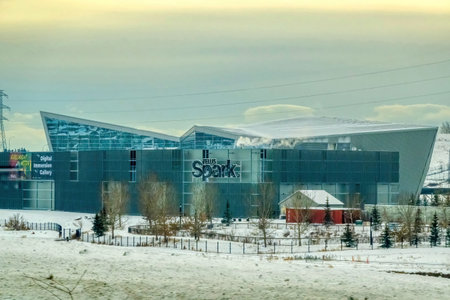 Calgary, Alberta, Canada. Dec 27, 2022. The TELUS Spark Science Centre a science museum with interactive exhibits, multimedia presentations and educational demonstrations.のeditorial素材