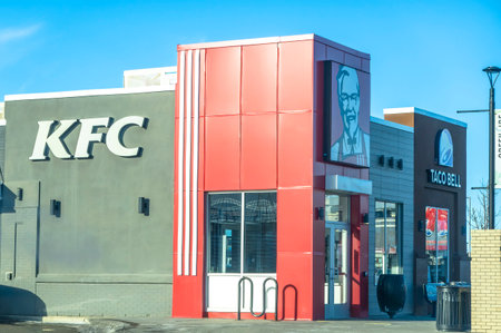 Calgary, Alberta, Canada. Dec 31, 2022. A KFC Kentucky Fried Chicken restaurant.のeditorial素材